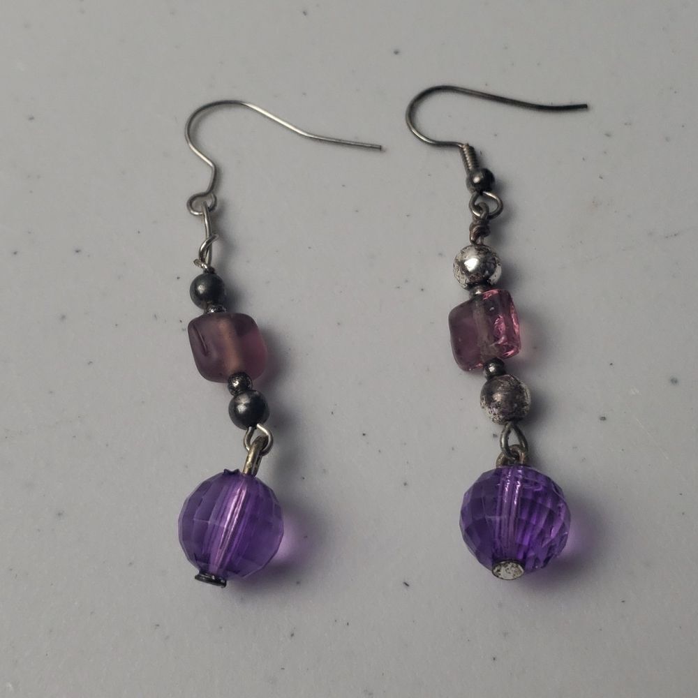 Purple Dangle Earrings